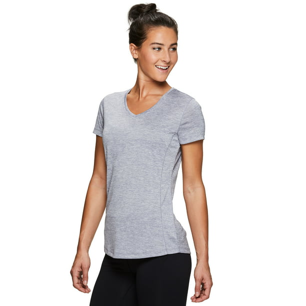 RBX Active Womens Athletic Quick Dry Space Dye Short Sleeve Yoga T-Shirt 